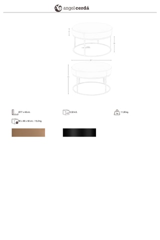 Panca in pelle - 77 x 44,6 cm