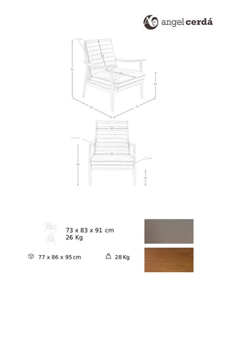 Poltrona - Grigio - In pelle