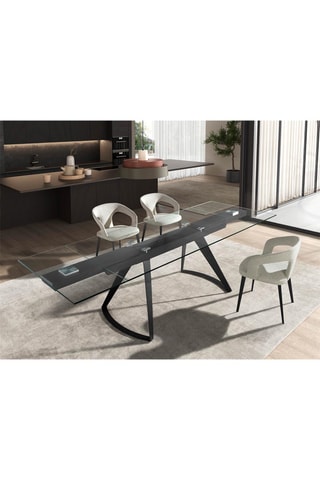 Tavolo da pranzo estensibile in vetro - 180/225 x 75 x 100 cm