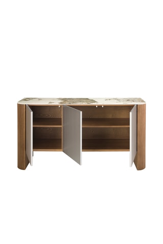 Credenza 3 ante in legno e porcellana - 160 x 80 x 45 cm