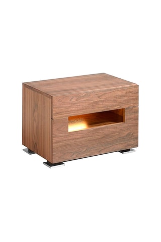 Comodino con LED - Effetto noce - 58 x 38 x 41 cm