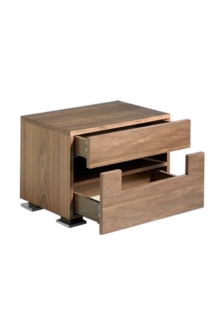 Comodino con LED - Effetto noce - 58 x 38 x 41 cm