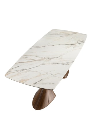 Tavolo da pranzo in legno e marmo ceramica - 200 x 75 x 90 cm
