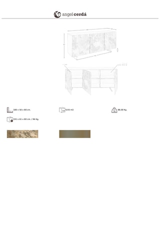 Credenza 3 ante - 180 x 80 x 50 cm