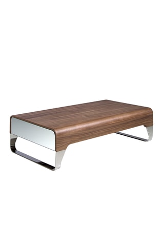 Tavolino - Effetto noce e trasparente