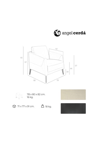 Poltrona -  Beige - In pelle