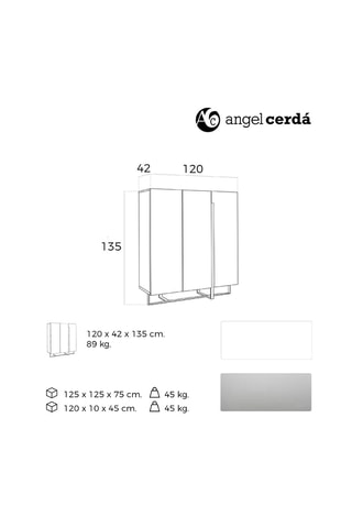 Credenza 3 ante - Bianco - 120 x 42 x 135 cm