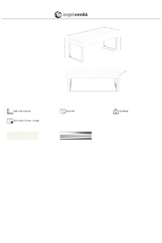 Panca fondo letto - Bianco - 120 x 45 x 42 cm