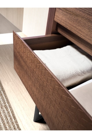 Cassettiera 5 cassetti in legno placcato noce - 80 x 112 x 40 cm