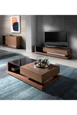 Credenza 3 ante - Effetto noce e nero - 170 x 40 x 83 cm
