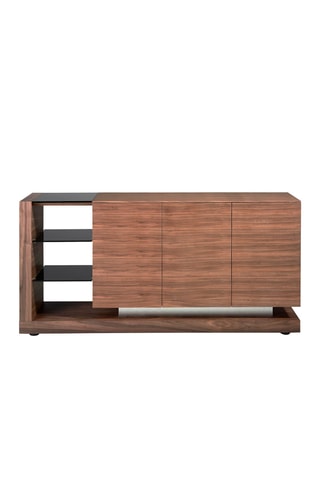 Credenza 3 ante - Effetto noce e nero - 170 x 40 x 83 cm