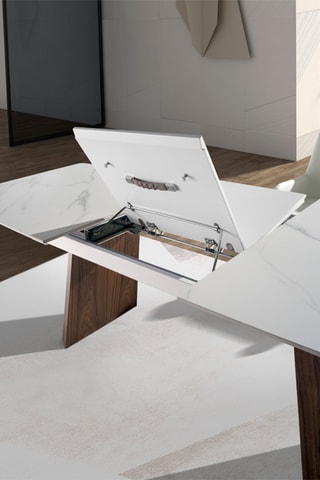Tavolo da pranzo allungabile in marmo di porcellana - 180 x 90 x 76 cm