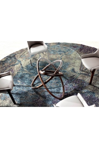 Tavolo da pranzo - Neutro e trasparente - Piano in vetro e piedi in frassino - 140 x 140 x 75 cm