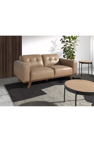 Divano - Beige - 2 posti - In pelle