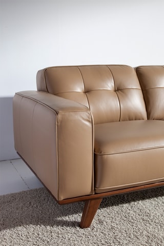 Divano - Beige - 2 posti - In pelle