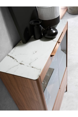 Vetrinetta 2 ante - Neutro - Ante e ripiani in vetro - 99 x 40 x 101 cm
