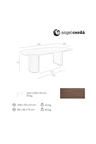 Tavolo da pranzo in noce - 240 x 75 x 105 cm