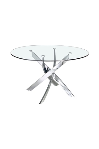Tavolo da pranzo - Trasparente e cromato - Piano in vetro - 130 x 130 x 75 cm