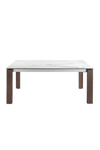 Tavolo da pranzo allungabile in porcellana e legno placcato noce- 180/235 x 90 x 75 cm