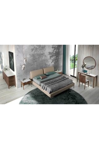 Console in porcellana e noce -  120 x 75 x 39 cm