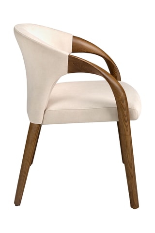 Sedia - Beige ed effetto noce - 62 x 61 x 78 cm