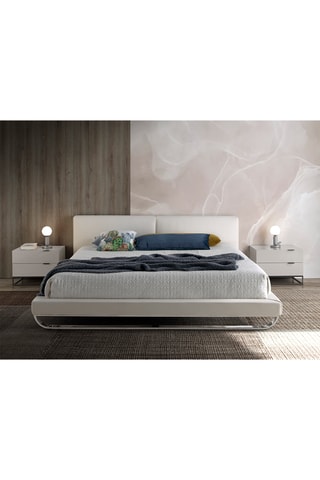 Comodino 2 cassetti - Grigio chiaro e nero - 55 x 41 x 41 cm