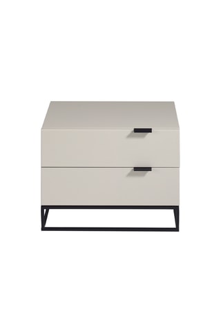 Comodino 2 cassetti - Grigio chiaro e nero - 55 x 41 x 41 cm