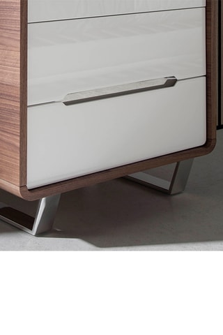 Cassettiera 5 cassetti in legno placcato noce - 106 x 70 x 49 cm