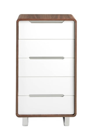 Cassettiera 5 cassetti in legno placcato noce - 106 x 70 x 49 cm