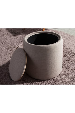Pouf - Effetto rovere e grigio - In tessuto