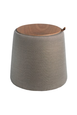 Pouf - Effetto rovere e grigio - In tessuto
