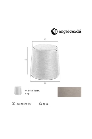 Pouf - Effetto rovere e grigio - In tessuto