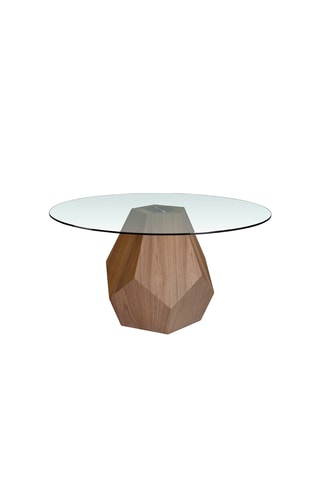 Tavolo da pranzo in legno massiccio e vetro - 150 x 150 x 74 cm