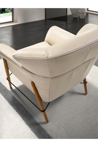 Poltrona - Beige - In pelle