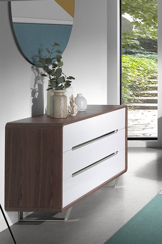 Credenza - Effetto noce e bianco