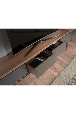 Mobile TV 4 cassetti - Effetto noce e ardesia - 200 x 50 x 45 cm