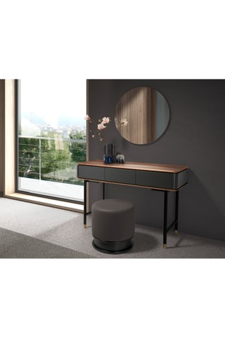 Pouf - Grigio scuro e nero - Effetto pelle