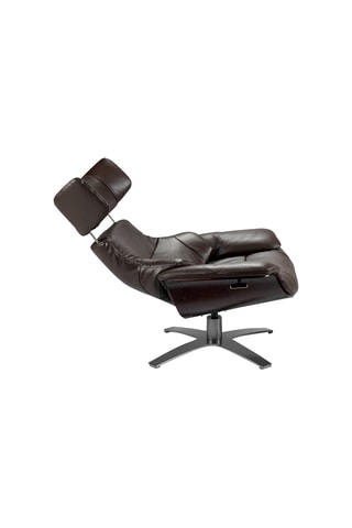 Poltrona girevole in pelle - Marrone scuro - 88 x 85 x 105 cm