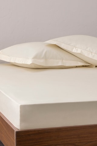 Drap-housse en coton, 80 fils/cm² Julian - Ivoire