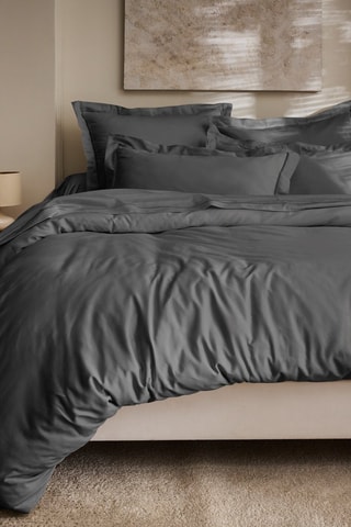 Taie d'oreiller en satin de coton 120 fils/cm² Prestige - Anthracite