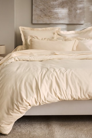 Taie d'oreiller en satin de coton 120 fils/cm² Prestige - Crème