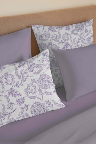 Parure de couette réversible en coton 57 fils/cm² - Bleu et vert
