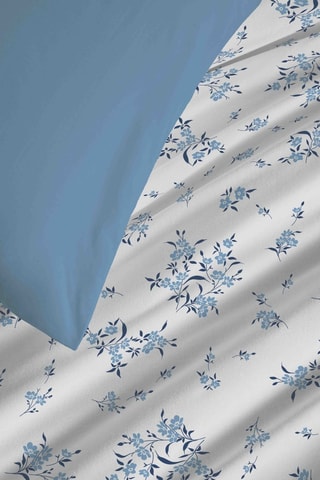 Parure de couette en coton 57 fils/cm² Bergame - Bleu