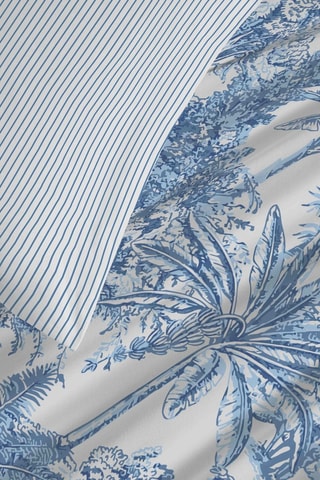 Parure de couette en coton 57 fils/cm² Florence - Blanc et Bleu