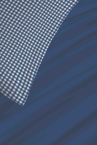 Parure de couette réversible en coton 57 fils/cm² - Bleu et blanc