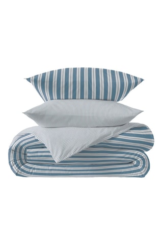 Parure de couette réversible en coton 57 fils/cm²  Adama - Bleu