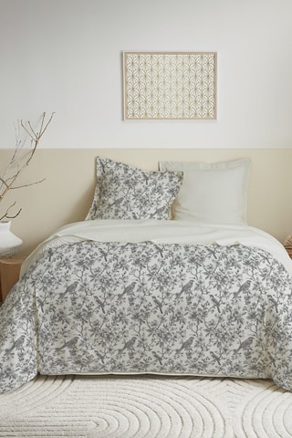 Parure de couette réversible en coton 57 fils/cm² - Bleu