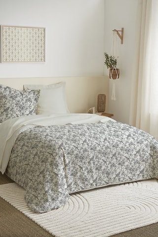 Parure de couette réversible en coton 57 fils/cm² - Bleu