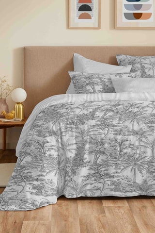 Parure de couette en coton 57 fils/cm² Palerme - Noir et Blanc