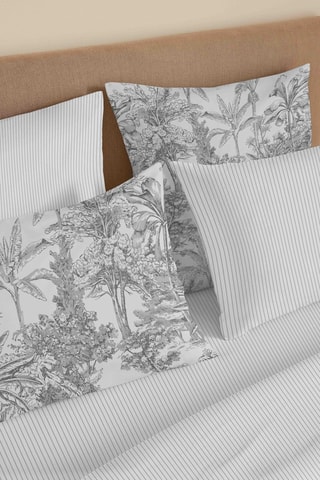 Parure de couette en coton 57 fils/cm² Palerme - Noir et Blanc